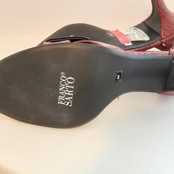 Franco Sarto Red Leather Heels | Sandals | New! 8 - Picture 8 of 14